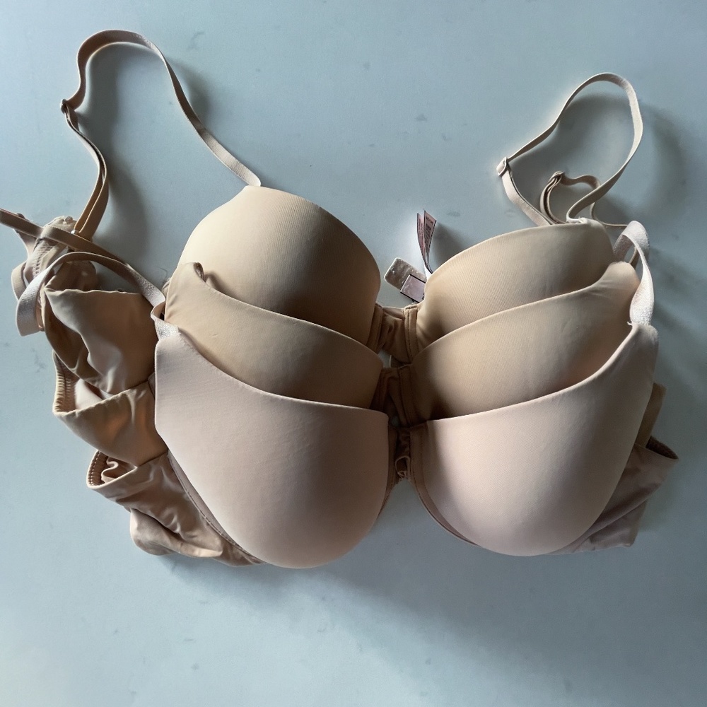 Set of 3 Victoria's Secret Demi Style Nude Color Bras 34C